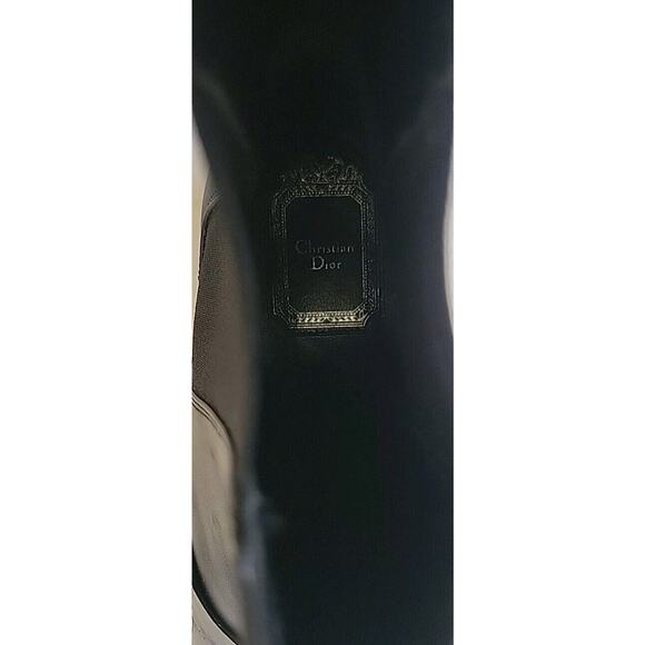 Christian Dior Landy Black Leather Embossed Chelsea Women Boots Size US 6/EU 36 - Picture 8 of 8